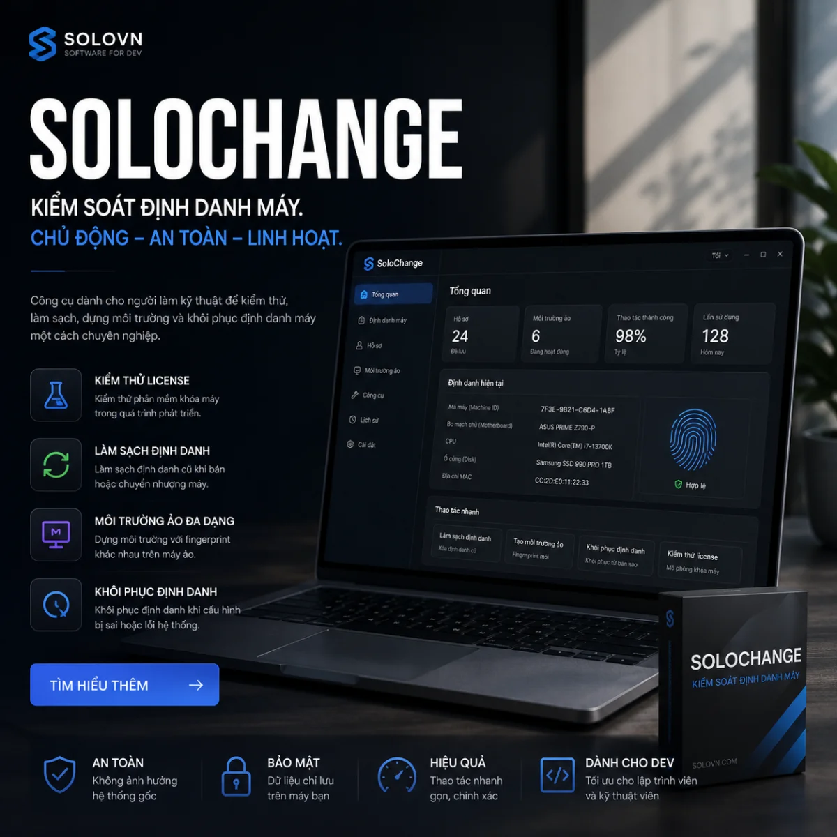 SoloChange - Phần mềm đổi thông số máy tính Windows