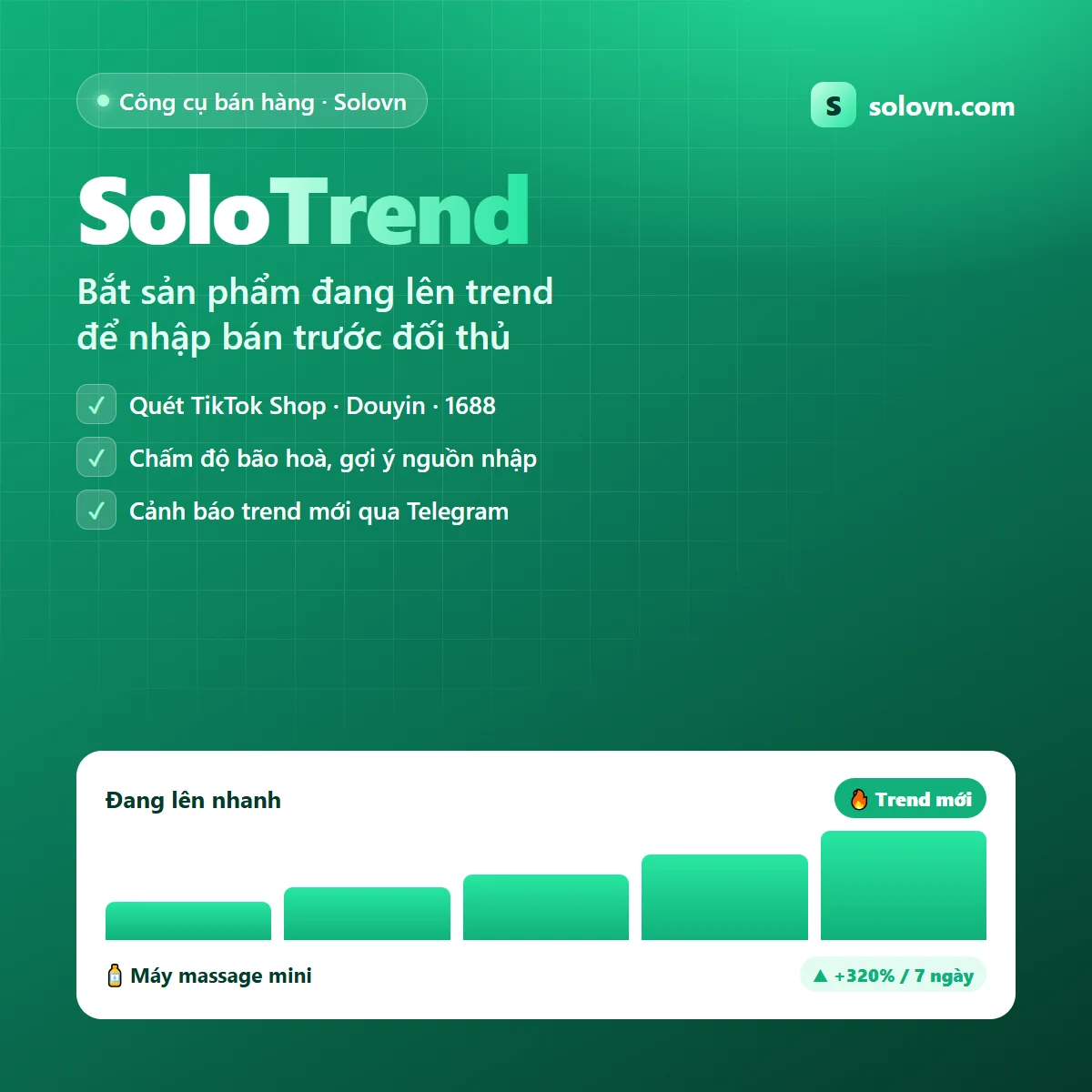 SoloTrend - Phần mềm bắt sản phẩm đang trend để nhập bán (TikTok Shop, 1688)