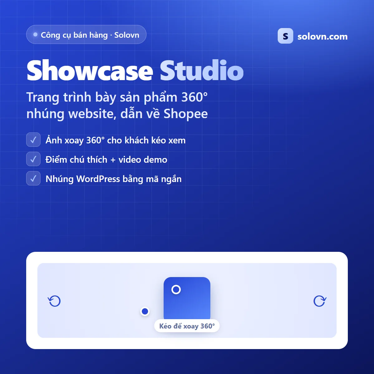 Showcase Studio - Tạo trang trình bày sản phẩm 360° nhúng website
