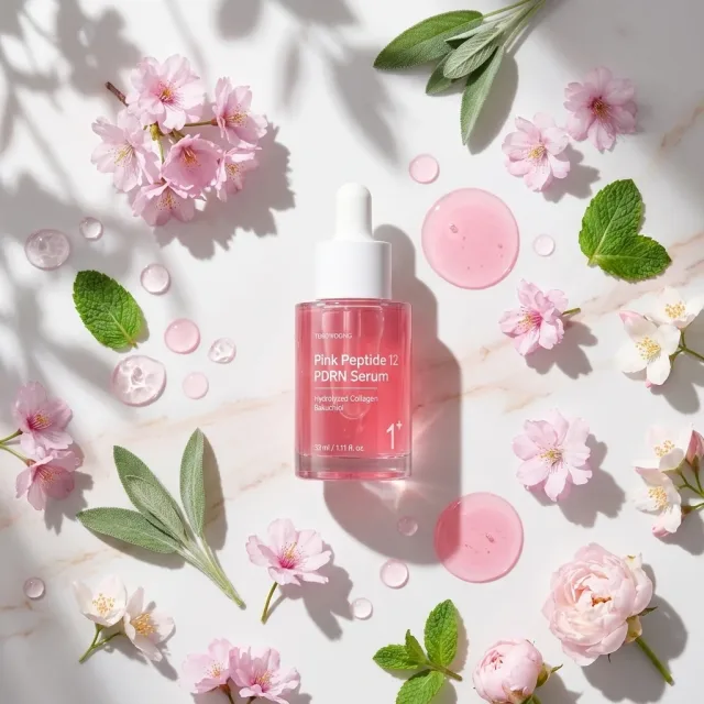 Tạo ảnh flatlay mỹ phẩm chăm sóc da với thành phần thiên nhiên và bóng nắng