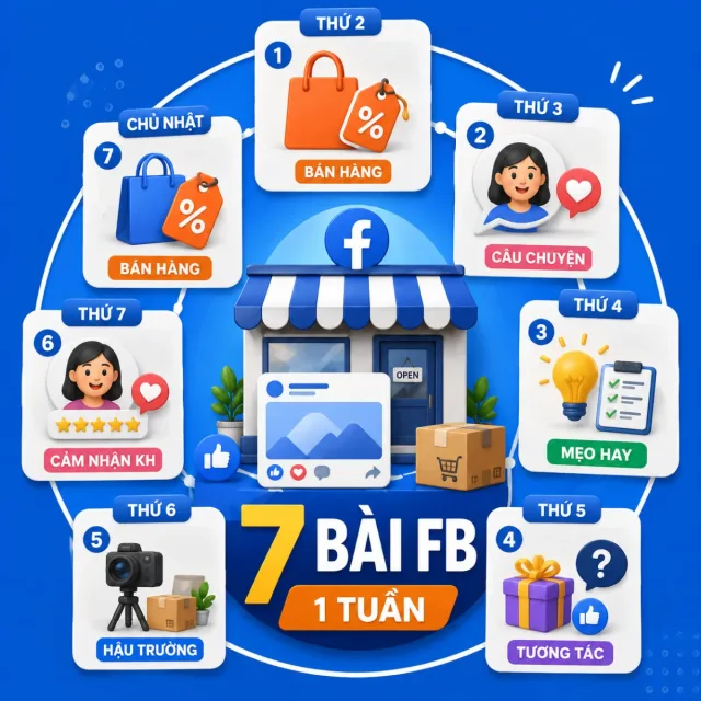 Viết loạt bài đăng Facebook bán hàng cả tuần