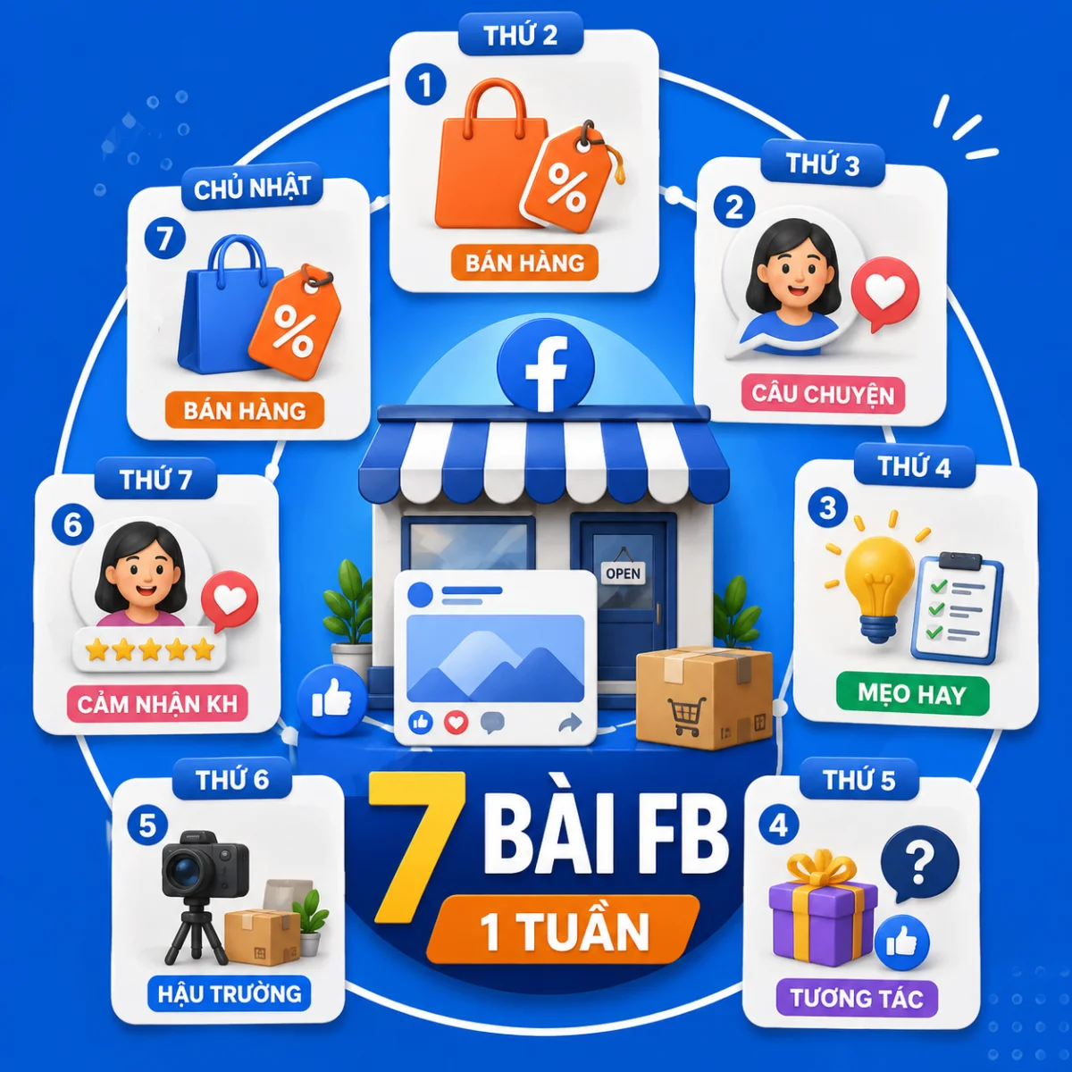 Viết loạt bài đăng Facebook bán hàng cả tuần