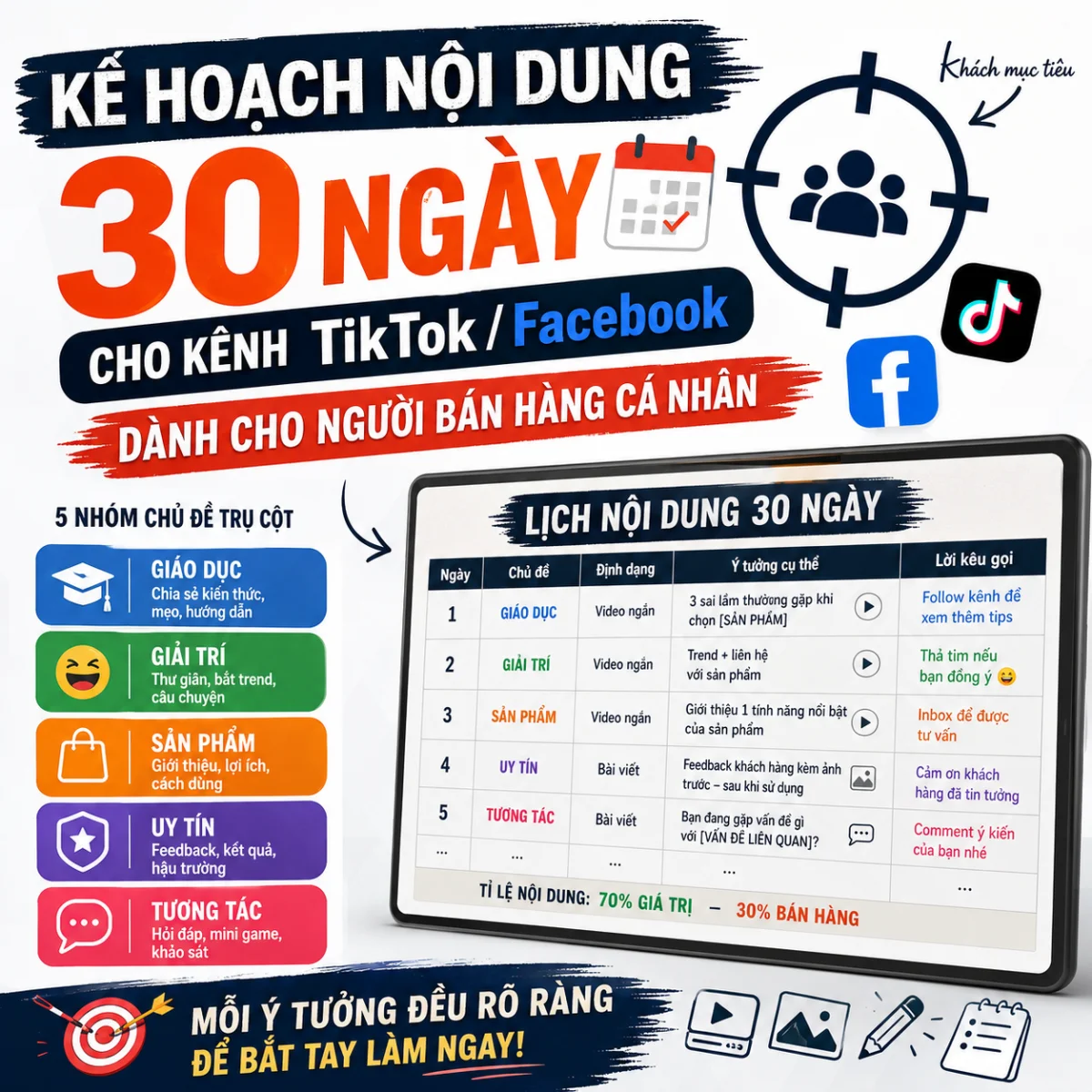 Lên kế hoạch nội dung 30 ngày xây kênh bán hàng