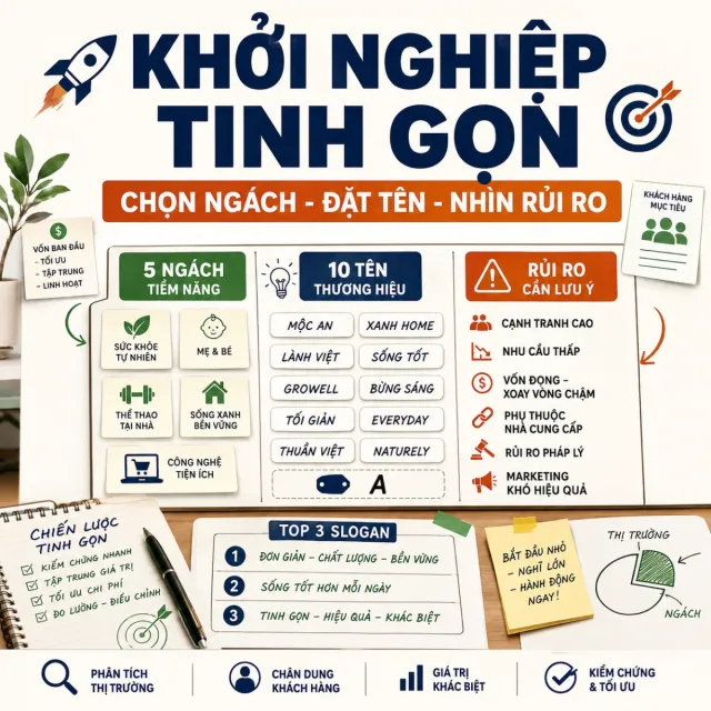 Tìm ý tưởng sản phẩm + đặt tên thương hiệu