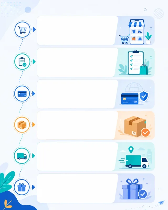 Nền infographic hướng dẫn, icon thương mại điện tử