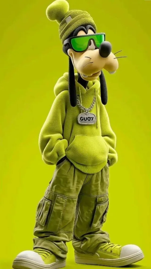 Nhân vật chó 3D mặc streetwear làm mascot thương hiệu