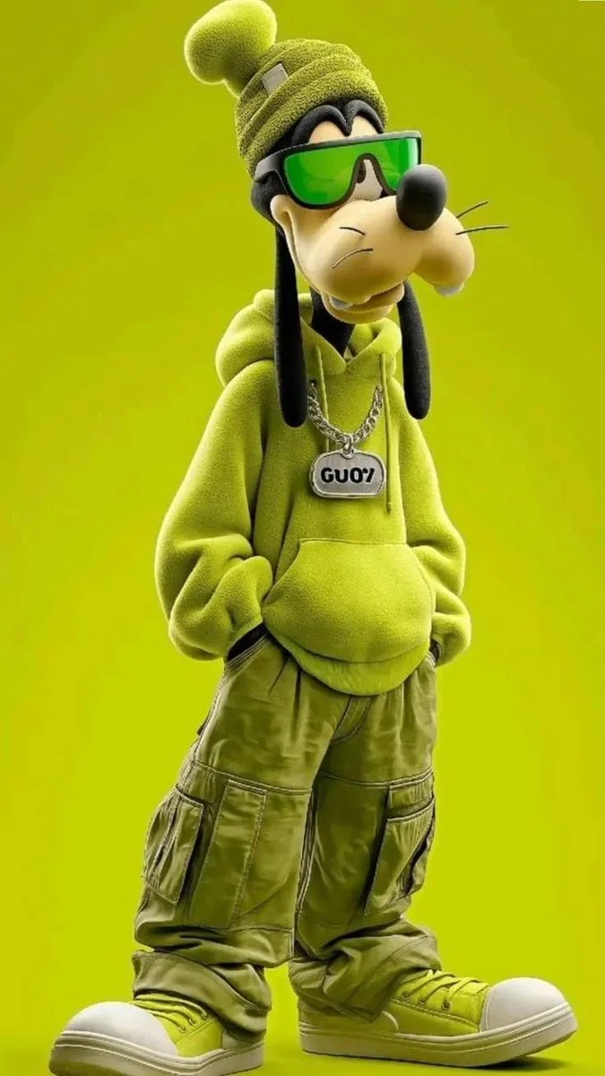 Nhân vật chó 3D mặc streetwear làm mascot thương hiệu