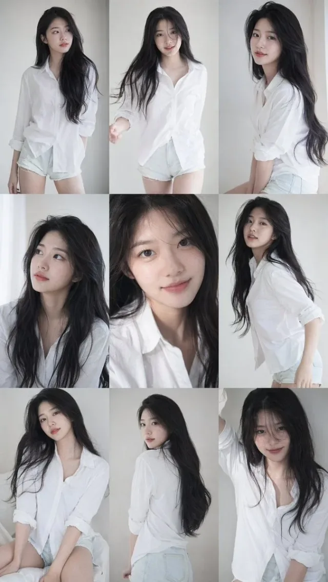 Lưới 9 ảnh photobook phong cách idol Hàn Quốc