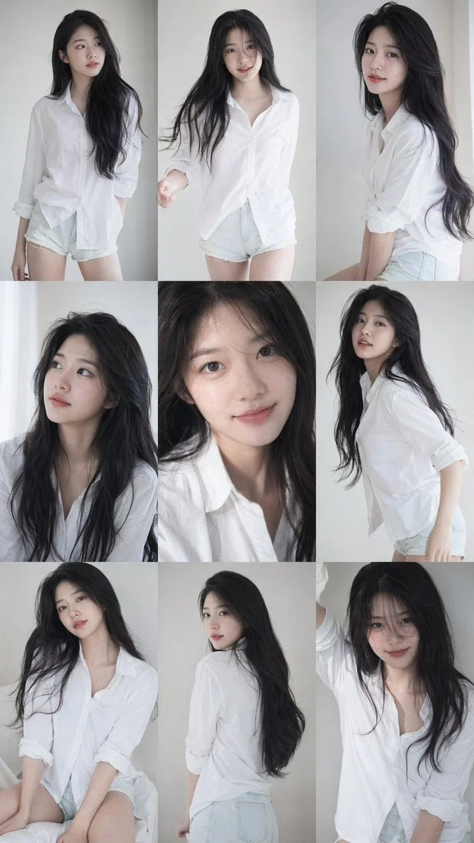 Lưới 9 ảnh photobook phong cách idol Hàn Quốc