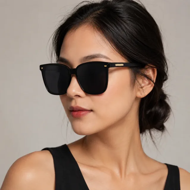 Người mẫu đeo kính mắt, kính râm cận chân dung