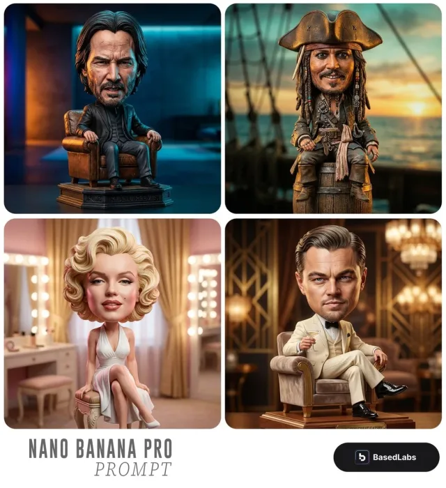 Prompt tượng figurine bobblehead biếm hoạ kiểu đồ sưu tầm
