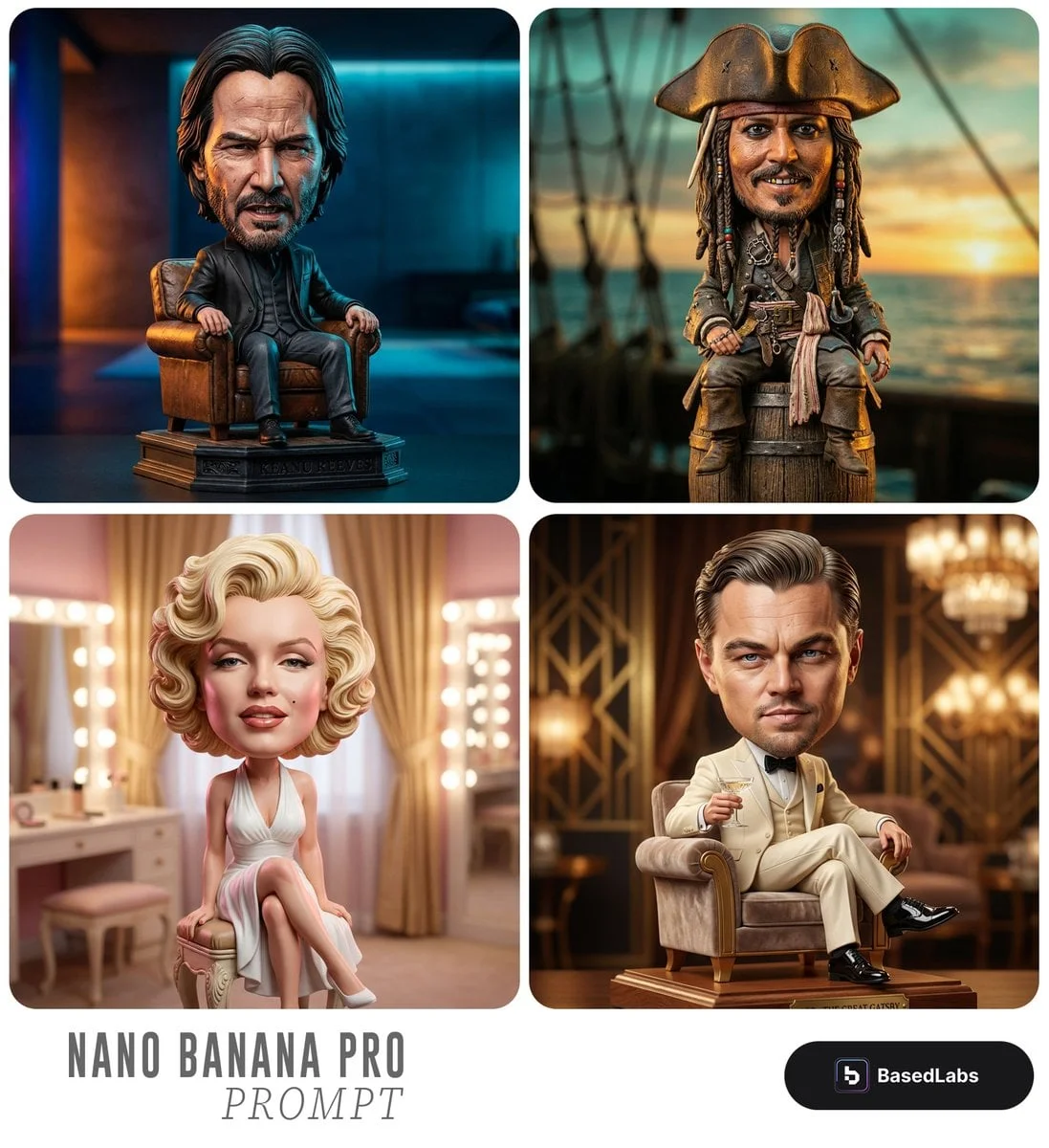 Prompt tượng figurine bobblehead biếm hoạ kiểu đồ sưu tầm