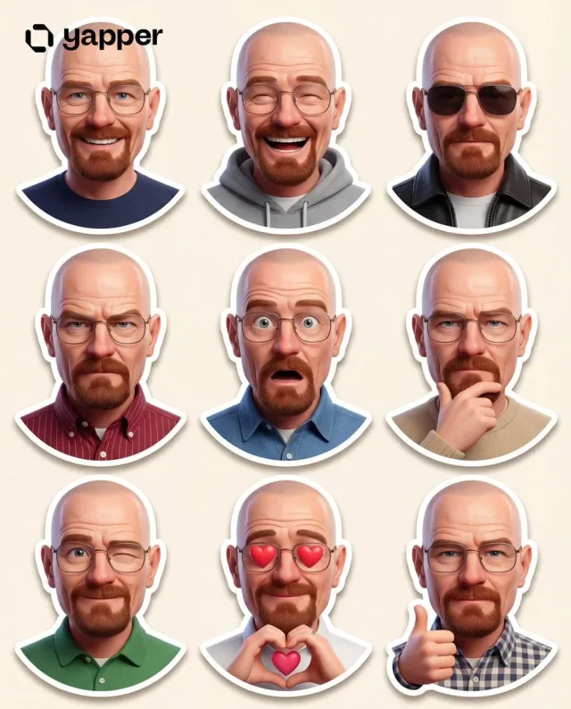 Prompt bộ sticker 3D Pixar - 9 biểu cảm từ ảnh khuôn mặt