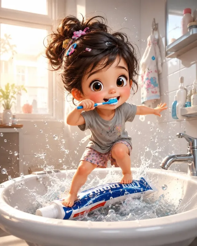 Ảnh bé chibi 3D với sản phẩm khổng lồ cho ngành mẹ bé