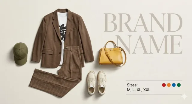 Ảnh flat-lay catalog trang phục không người mẫu