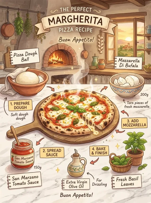 Infographic công thức món ăn phong cách minh hoạ Ghibli
