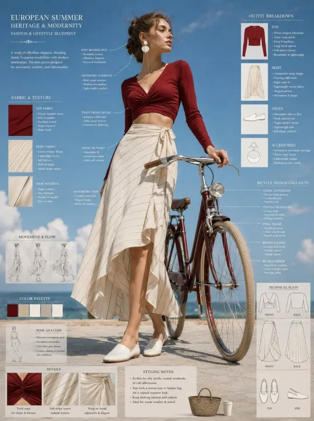 Bảng phân tích outfit thời trang có chú thích
