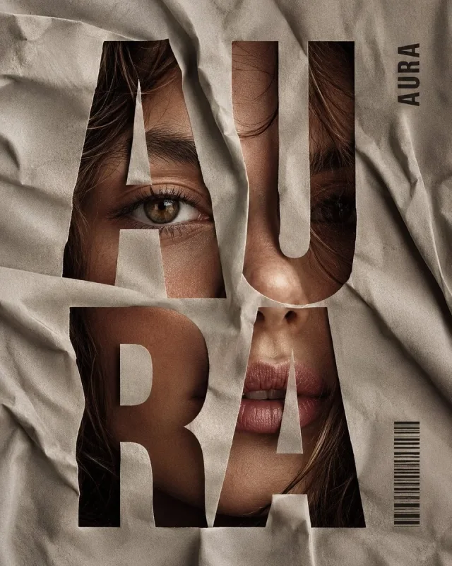 Poster beauty - chữ lớn xuyên qua lớp vải
