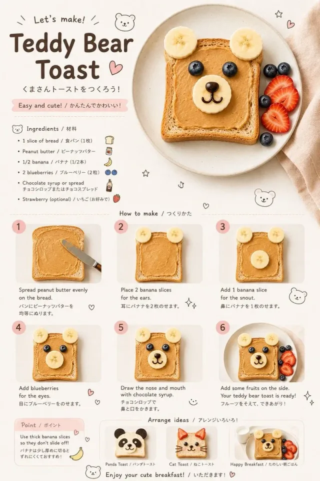 Infographic công thức đồ ăn tạo hình cho bé