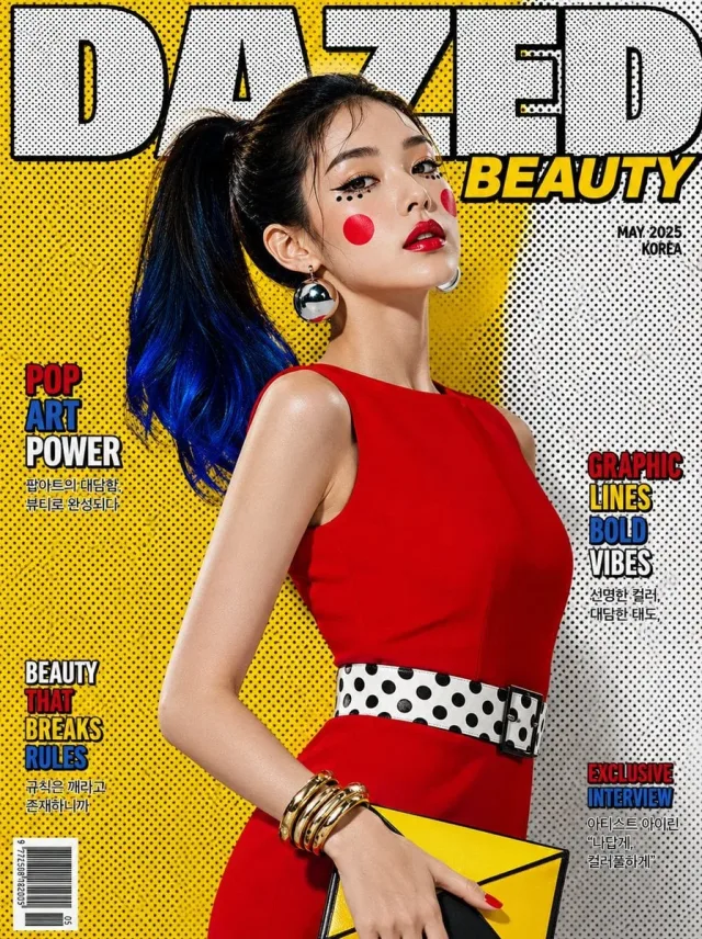 Bìa tạp chí beauty phong cách pop-art Lichtenstein