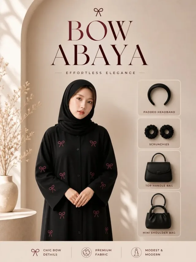Poster thời trang kín đáo kèm bảng phụ kiện