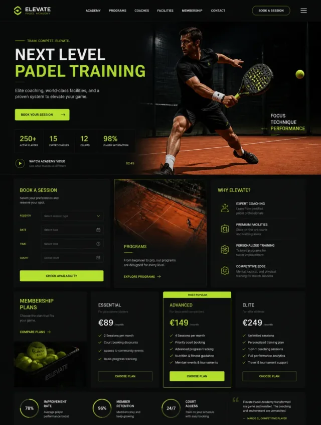 Thiết kế UI landing page dark mode hiện đại