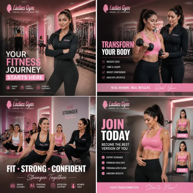 Chiến dịch 4 poster cho phòng gym nữ