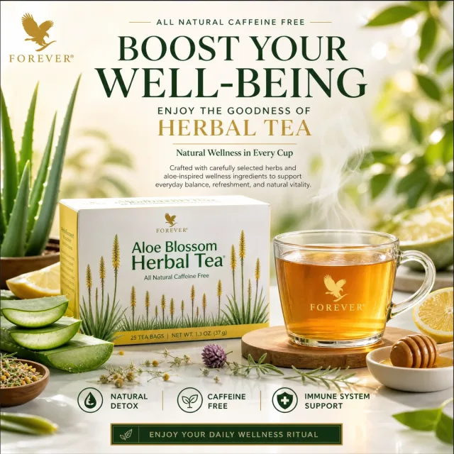 Poster quảng cáo trà thảo mộc phong cách wellness