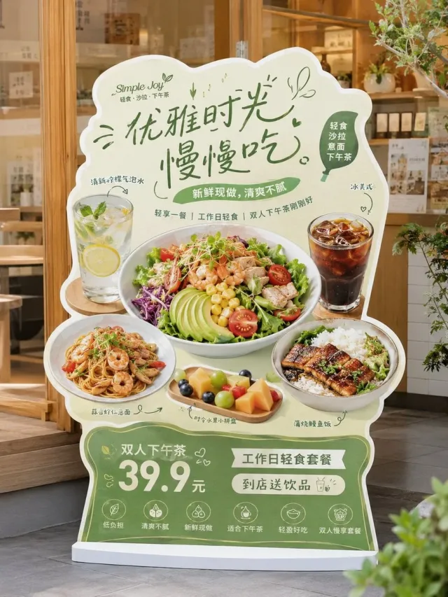 Thiết kế standee / bảng đứng dị hình cho quán ăn (F&B)