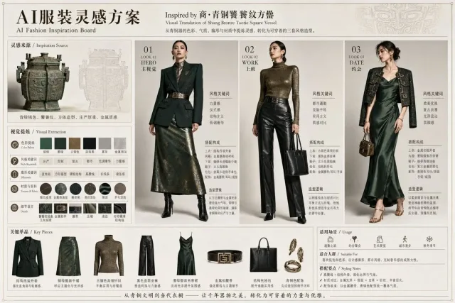 Bảng ý tưởng phối đồ - 3 bộ look kèm phân tích (fashion board)