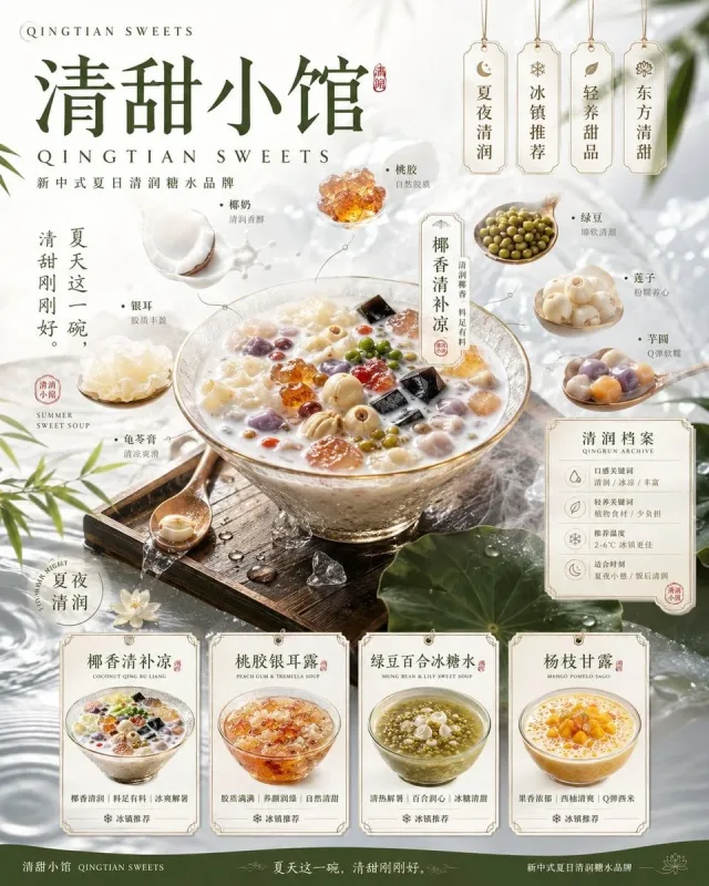 Bộ 4 ảnh đề xuất thương hiệu đồ uống/chè (hệ nhận diện thống nhất)