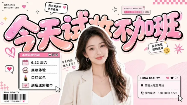 Poster beauty kiểu thẻ idol - sticker, chữ bong bóng (idol-card)