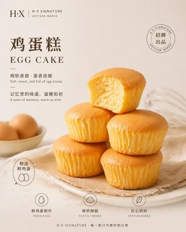 Poster sản phẩm tiệm bánh tông tối giản ấm (bánh mì/bagel/toast)