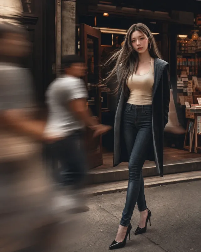 Chân dung điện ảnh thời trang - phố châu Âu, người qua nhoè động